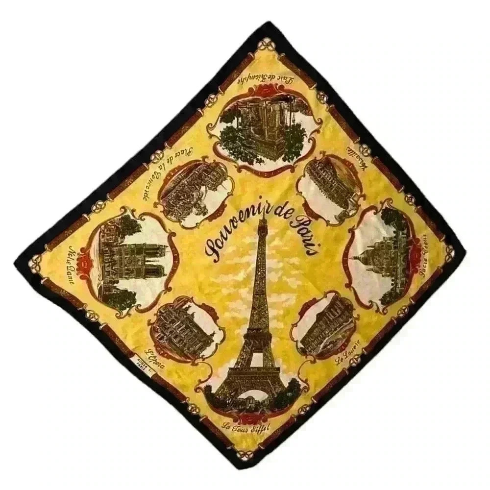 Paris Scarf by LAHMY Yellow Eiffel Tower